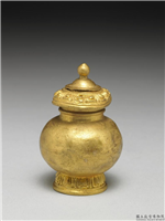 清 莲瓣纹小金瓶,清,金属,法器