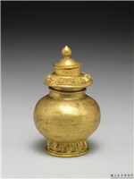 清 莲瓣纹小金瓶,清,金属,法器