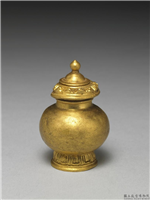 清 莲瓣纹小金瓶,清,金属,法器