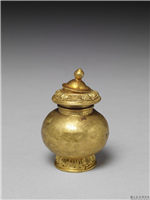 清 莲瓣纹小金瓶,清,金属,法器