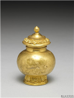 清 莲瓣纹小金瓶,清,金属,法器