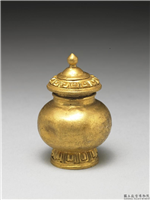 清 莲瓣纹小金瓶,清,金属,法器