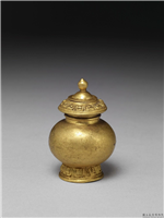 清 莲瓣纹小金瓶,清,金属,法器