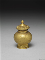 清 莲瓣纹小金瓶,清,金属,法器