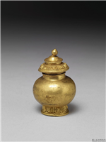 清 莲瓣纹小金瓶,清,金属,法器