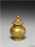 清 莲瓣纹小金瓶,清,金属,法器