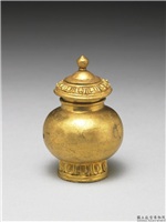 清 莲瓣纹小金瓶,清,金属,法器