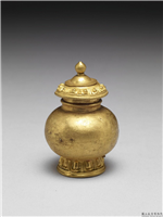 清 莲瓣纹小金瓶,清,金属,法器