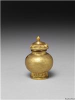 清 莲瓣纹小金瓶,清,金属,法器