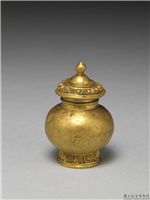 清 莲瓣纹小金瓶,清,金属,法器