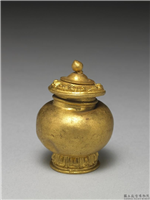 清 莲瓣纹小金瓶,清,金属,法器