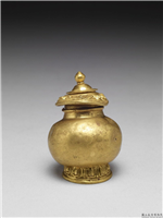 清 莲瓣纹小金瓶,清,金属,法器