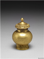 清 莲瓣纹小金瓶,清,金属,法器