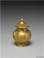 清 莲瓣纹小金瓶,清,金属,法器