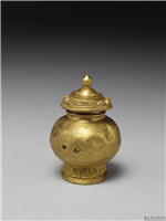 清 莲瓣纹小金瓶,清,金属,法器