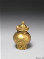 清 莲瓣纹小金瓶,清,金属,法器