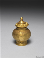 清 莲瓣纹小金瓶,清,金属,法器
