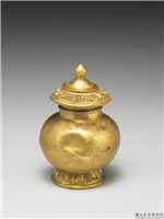 清 莲瓣纹小金瓶,清,金属,法器