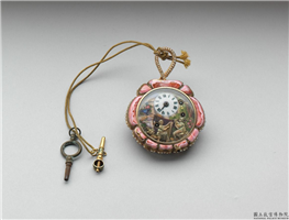 十九世纪 瑞士 画珐琅玫瑰花式怀表,十九世纪,珍料,服饰、佩饰、钟表