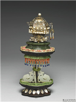 嵌珠八宝（宝盖）,清,金属,法器