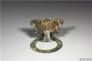 汉 铜鎏金人面纹铺首（一对）,汉,青铜,其他