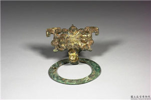 汉 铜鎏金人面纹铺首（一对）,汉,青铜,其他