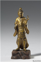 铜鎏金毗沙门天王像,日本 鎌仓时代 或以後,铜,陈设