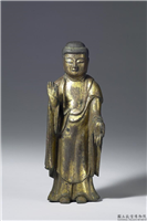 阿弥陀佛立像,日本 室町时代应永19年 或以後,铜,陈设