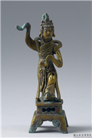 清 仕女立像,清,铜,陈设