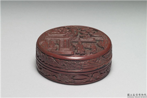 明 剔红人物小圆盒,明,漆,盛装器