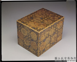 清 锦地团花莳绘二层盒,清,漆,