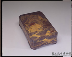 清 山水楼阁莳绘盒,清,漆,