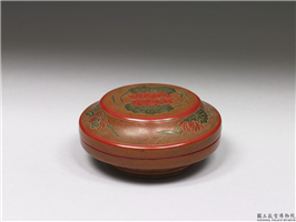 明 戗金填漆莲花圆盒,明 十六－十七世纪,漆,盛装器