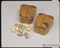 清 山水莳绘宫扇形盒,清,漆,