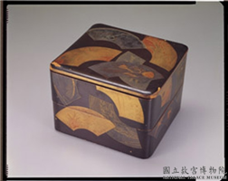 清 散扇莳绘方盒,清,漆,