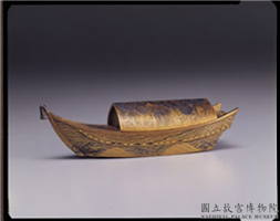清 莳绘船形盒,清,漆,