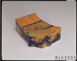 清 山水莳绘卷轴形小盒,清,漆,