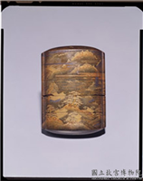 清 水渚城池莳绘印笼,清,漆,
