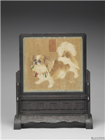 清 道光 画犬插屏,清 道光,木,陈设
