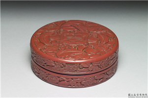 明 永乐 (1403-1424) 剔红茶花圆盒,明 永乐,漆,盛装器