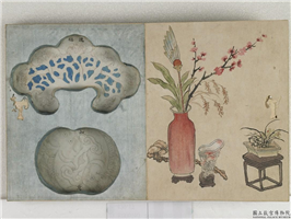 清 乾隆 年年如意木面册页纸匣(七开),清 乾隆,木,盛装器