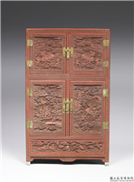 清 剔红职贡图小柜,清,漆,家具