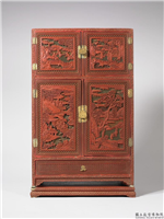 清 剔彩山水人物长方柜,清,漆,家具