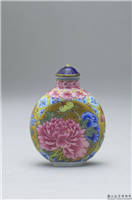 清 乾隆 玻璃胎画珐琅四季花卉鼻烟壶,清 高宗 乾隆,玻璃,盛装器