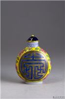 清 乾隆 玻璃胎画珐琅万寿鼻烟壶,清 高宗 乾隆,玻璃,盛装器
