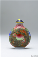 清 乾隆 玻璃胎画珐琅富贵福寿鼻烟壶,清 高宗 乾隆,玻璃,盛装器
