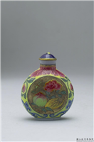 清 乾隆 玻璃胎画珐琅福寿如意鼻烟壶,清 高宗 乾隆,玻璃,盛装器