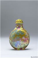 清 乾隆 玻璃胎画珐琅金地婴戏鼻烟壶,清 高宗 乾隆,玻璃,盛装器
