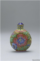 清 乾隆 玻璃胎画珐琅金地西番莲鼻烟壶,清 高宗 乾隆,玻璃,盛装器
