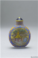 清 乾隆 玻璃胎画珐琅琼楼仙阁鼻烟壶,清 高宗 乾隆,玻璃,盛装器